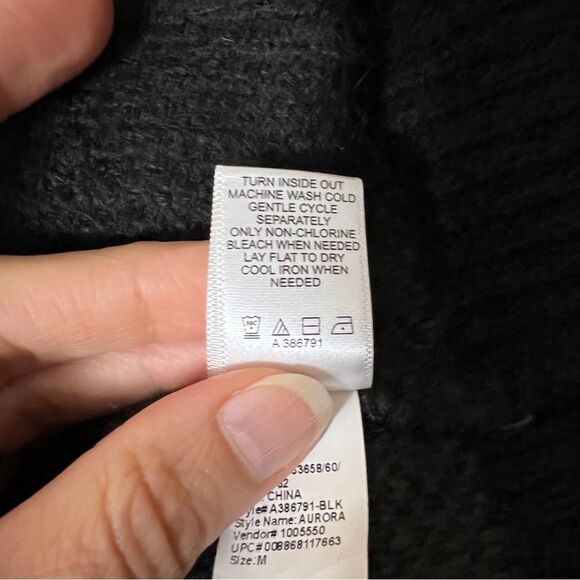 LOGO Lori Goldstein Black Cheetah Print Long Cardigan Sweater Oversized Medium - Picture 5 of 7